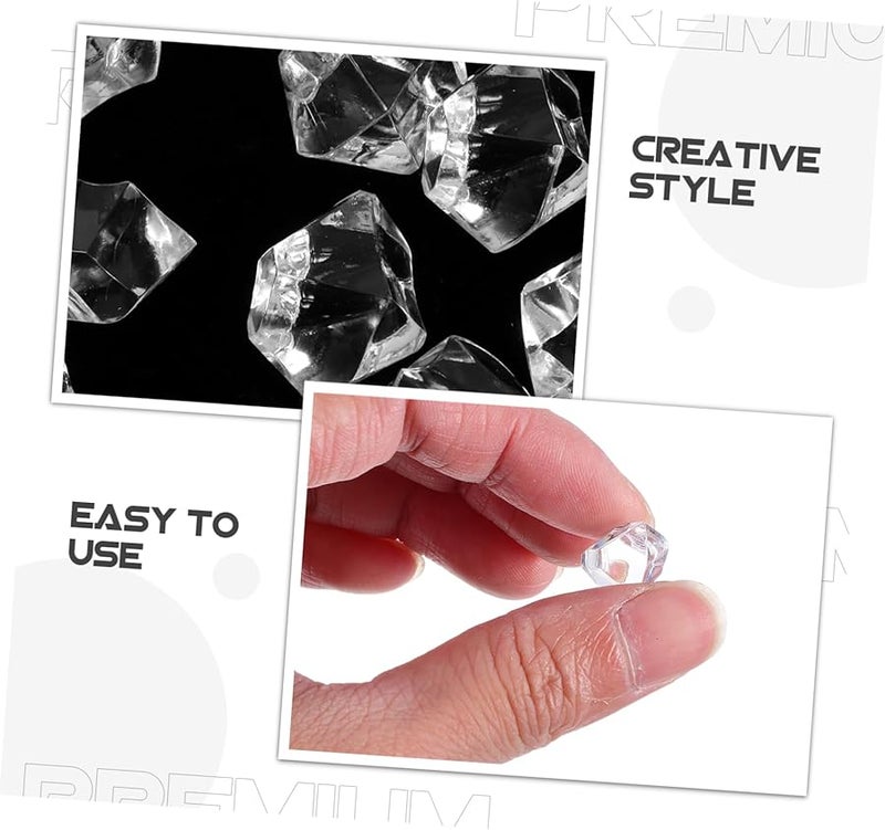 Luxshiny 400pcs Reusable Plastic Fake Ice Cubes For Wedding Party Photography Decor - Image 3